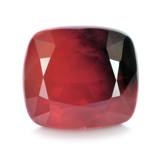 GIA rubiini 3.34 ct läpinäkyvä palava punainen kaksiväri