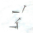 Naula, naulat, pieniä, 7,5 mm,, 12 mm., 15 mm., n. 1000 kpl. - pikkukuva 2