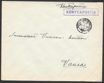 Kenttäposti - Kenttäpostia + kpk 23 27.10.1940