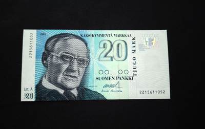 20Markkaa 1993 Litt,A Kunto 9
