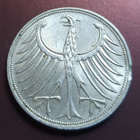 Länsi-Saksa (BRD) 5 mark 1970 F hopea - melko hyvä - pikkukuva 2