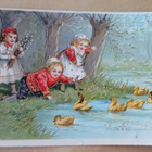 Lapset ruokkimassa pikkuankkoja, p. 1924 - pikkukuva 1