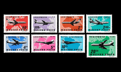 Unkari 3222-9 ** Lentopostimerkit (1977)