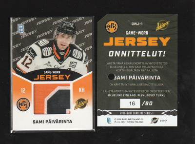 Sami Päivärinta Jersey HPK Blueline 2026-27