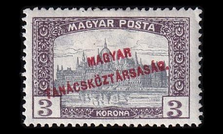 Unkari 283 * Parlamenttirakennus 3 Kr pp (1919)