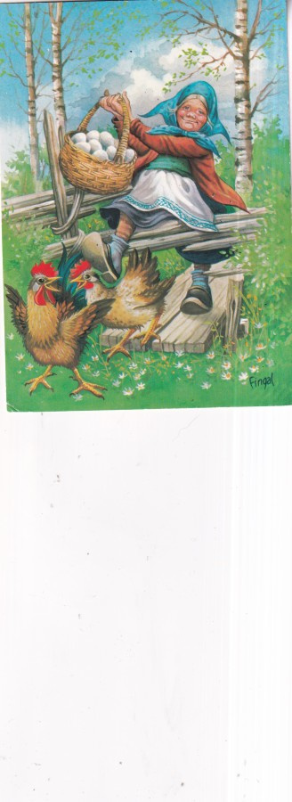 Fingal.  Glad Påsk , Akka, kukko, kana, munat .    b709