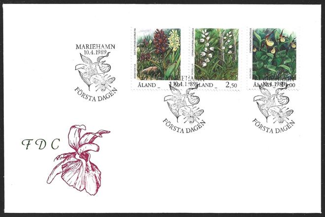 FDC Åland 1989 Kämmekkäkasveja   LaPe ÅL 033-035