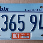 Illinois USA rekisterikilpi - verotarra 1999 - pikkukuva 1