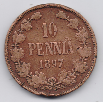 1897 10 penniä