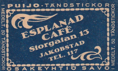 Esplanad Cafe´,Storagatan 13. Puijo   s37