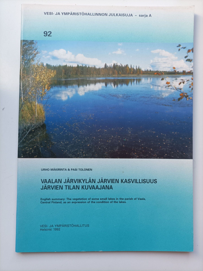 Vaalan Järvikylän järvien kasvillisuus järvien tilan kuvaaja