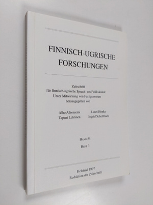 Finnisch-ugrische Forschungen Band 54 Heft 3 : Zeitschrif...