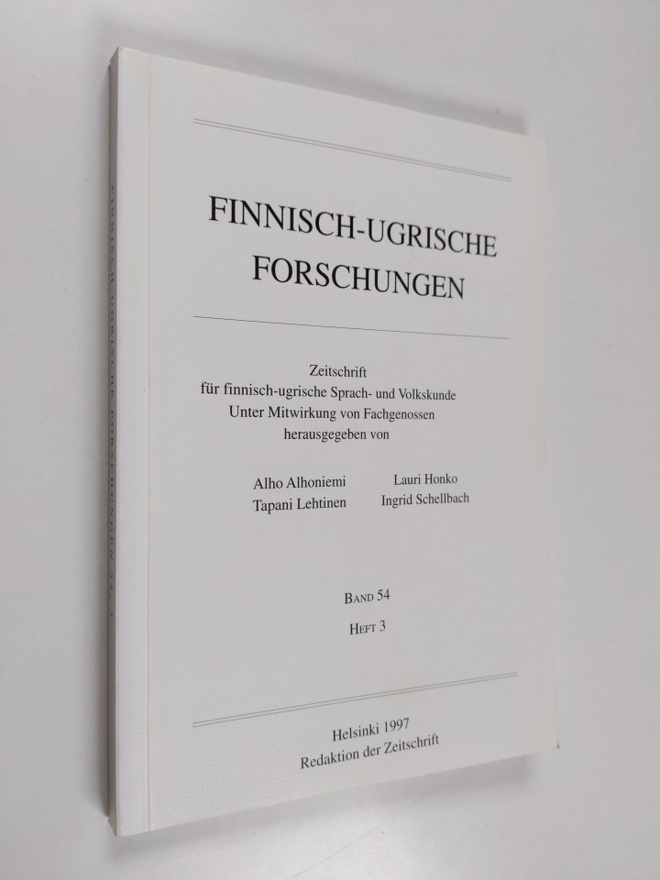 Finnisch-ugrische Forschungen Band 54 Heft 3 : Zeitschrif...