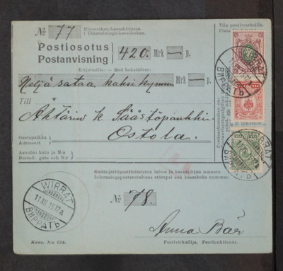 # 23576 # Postiosoitus Wirrat > Ostola - 1915