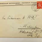 VANHA Firmakuori Kouvola Voikkaan Apteekki 1938 - pikkukuva 1