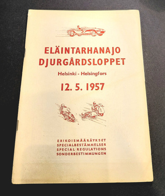 Eläintarhanajo 12.5.1957 Erikoismääräykset käsikirja