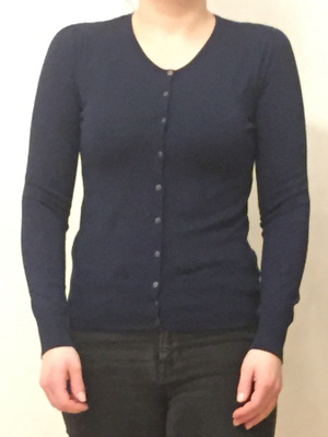 M&S Collection tummansininen neuletakki 36