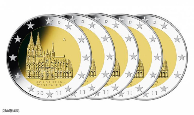 ** SAKSA 2€ 2011 Köln -sarja A/D/F/G/J pillereissä **