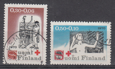 1970 Punainen Risti pyöröleimattu