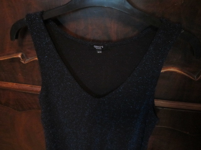 Lurex Tunika / Mekko musta / sininen koko 32 - 34