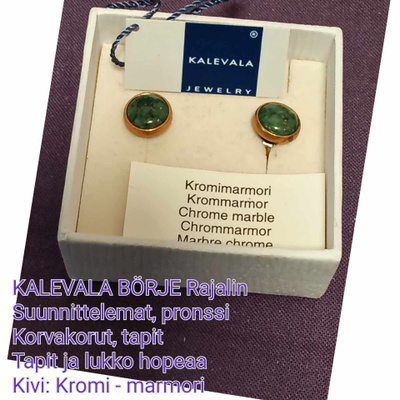 KALEVALA BÖRJE RAJALIN Kromi-marmori-kivi, pronssikorvakorut