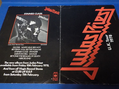 JUDAS PRIEST 1978 U.K. TOUR PROMO INSERTTI NIMMAREILLA