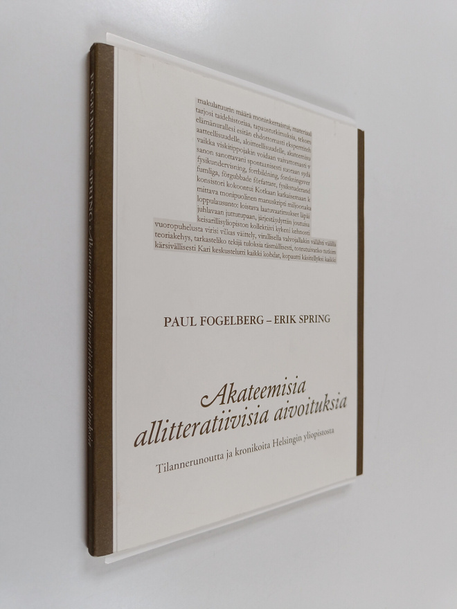 Paul Fogelberg : Akateemisia allitteratiivisia aivoituksi...