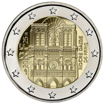 ** RANSKA 2€ 2025 Notre Dame pillerissä **