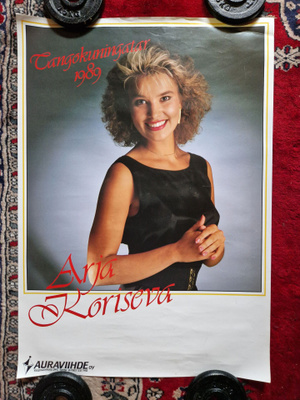 Arja Koriseva Tangokuningatar 1989. Keikkajuliste 60×42cm