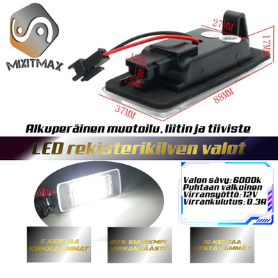 Opel LED rekisterikilven valot — kirkkaan valkoi