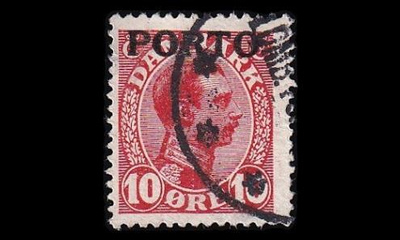 Tanska PORTO_4 o 10 öre Christian X (1921)