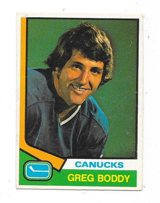 1974-75 OPC #349 Gregg Boddy , Vancouver Canucks