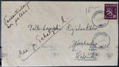 Mallin 30 merkki Kyröskoski -loistoleimalla 1947 Yleisradiol