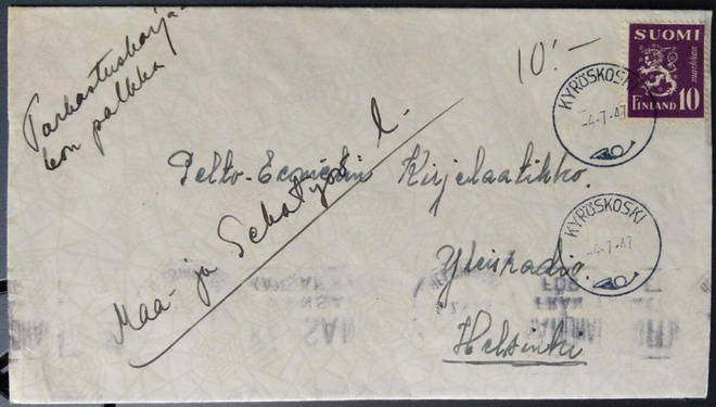 Mallin 30 merkki Kyröskoski -loistoleimalla 1947 Yleisradiol