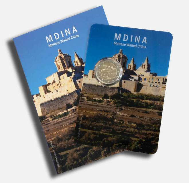 ** MALTA 2€ 2025 Mdina BU kansiossa **