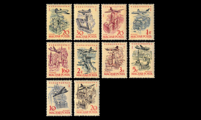Unkari 1561-70 * Lentoposti lentokoneita maamerkkien yllä (