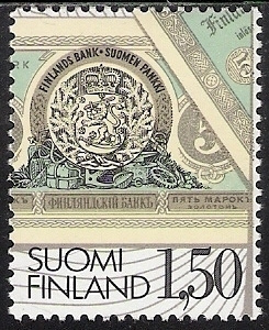 1985 100 v setelipainatusta "5 mk 1886" ** LaPe 958