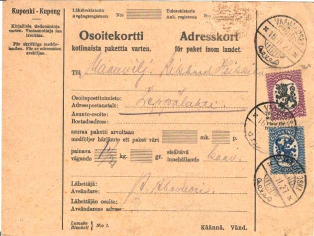OSOITEK. VAAJAKOSKI   5MK (ILMAN VESIL)+2MK