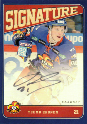 2013-14 Cardset TEEMU ERONEN Jokerit signature nimmari