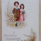 Lapset tuovat Pääsiäiskukkia, tipu, munia, p. 1922 - pikkukuva 1