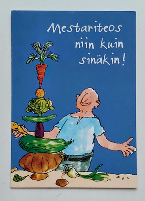 "Mestariteos niin kuin sinäkin!"-KULKEMATON POSTIKORTTI