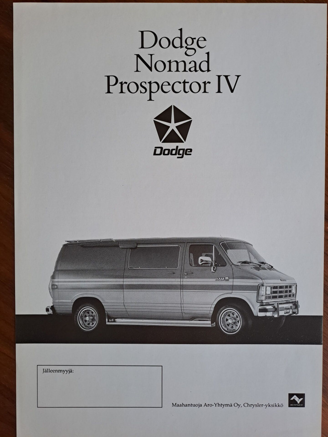 Dodge Ram Van Nomad -esite 80-luvun lopusta