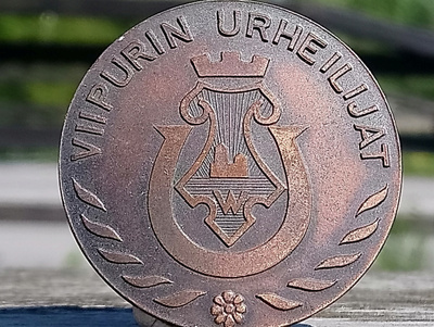 Viipurin urheilijat. Ronssivärinen. Halkaisija - 39 mm.