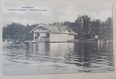 Helsinki, Kaisaniemi, Soutu Seura, väkeä kuvassa, ei p.