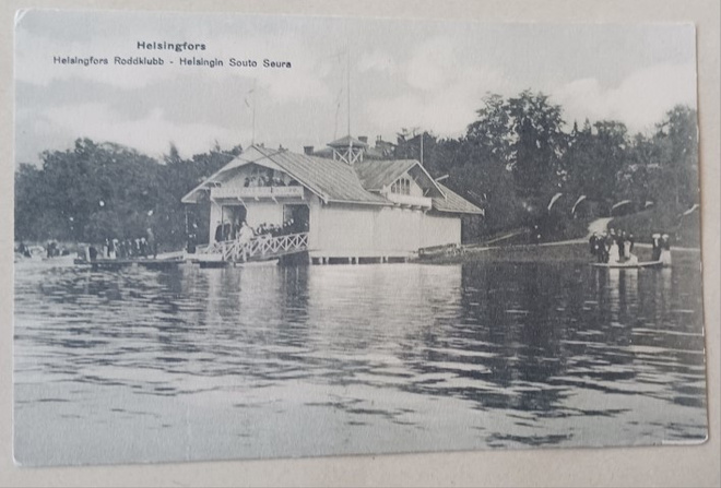 Helsinki, Kaisaniemi, Soutu Seura, väkeä kuvassa, ei p.