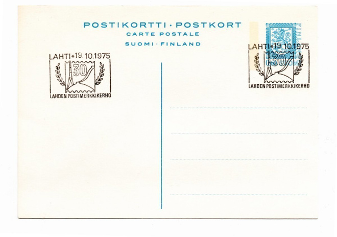 Lahti: Postimerkkikerho ( erikoisleima 19.10.1975)