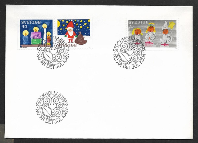 Ruotsi - Julfrimärken FDC 1973 (Fac. 793-795)
