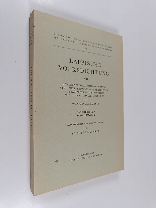 Eliel Lagercrantz : Lappische Volksdichtung 7 : Sonagraph...