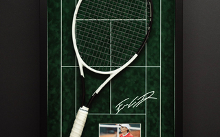 Emil Ruusuvuori, game worn tennismaila nimmarilla