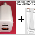 Uusi valkoinen 55W pikalaturi & Toockin 1m kaapeli #30457 - pikkukuva 1